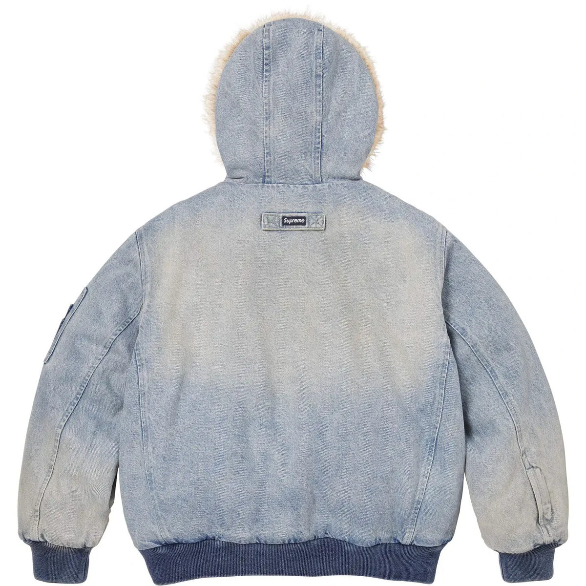 Supreme Reversible Faux Fur Hooded Work Jacket Denim