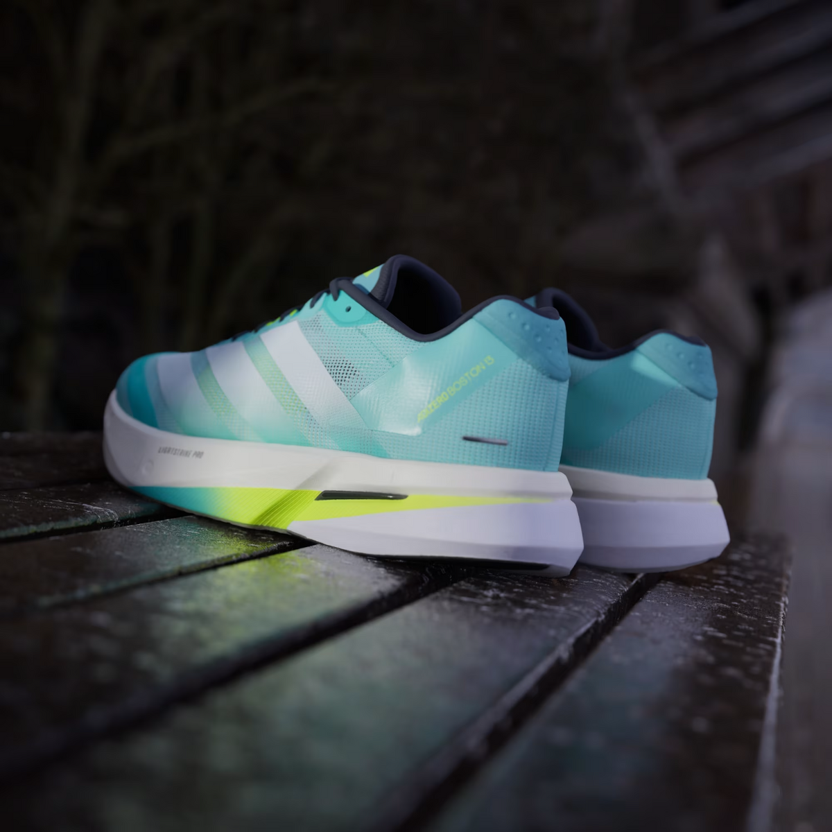 JS4945 adidas Adizero Boston 13 Blue Cloud White Lucid Lemon (Men's)