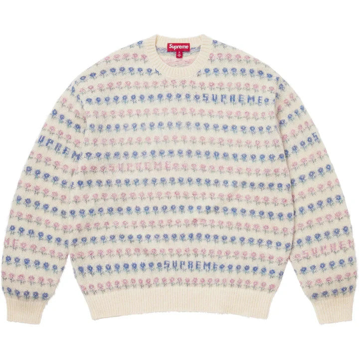 Supreme Flowers Metallic Sweater Ivory