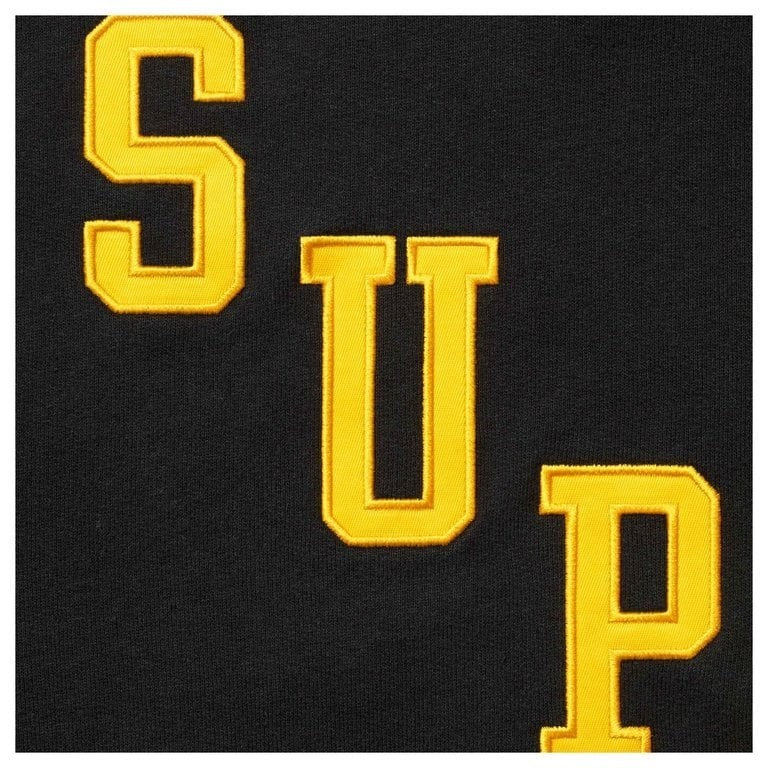 Supreme Slant Applique Half Zip Pullover Black