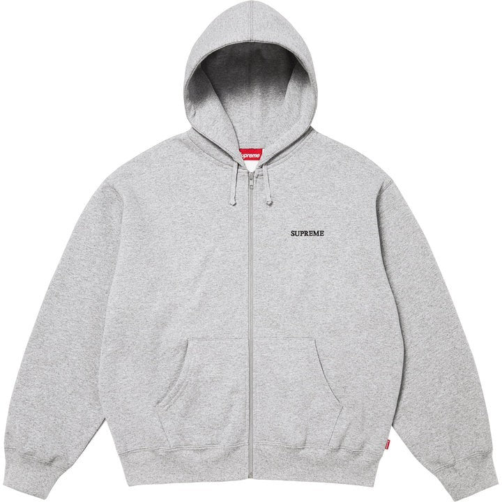 Supreme IDGAF Zip Up Hooded Sweatshirt Heather Grey