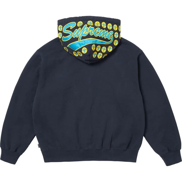 Supreme League Champs Zip Up Hooded Sweatshirt Navy