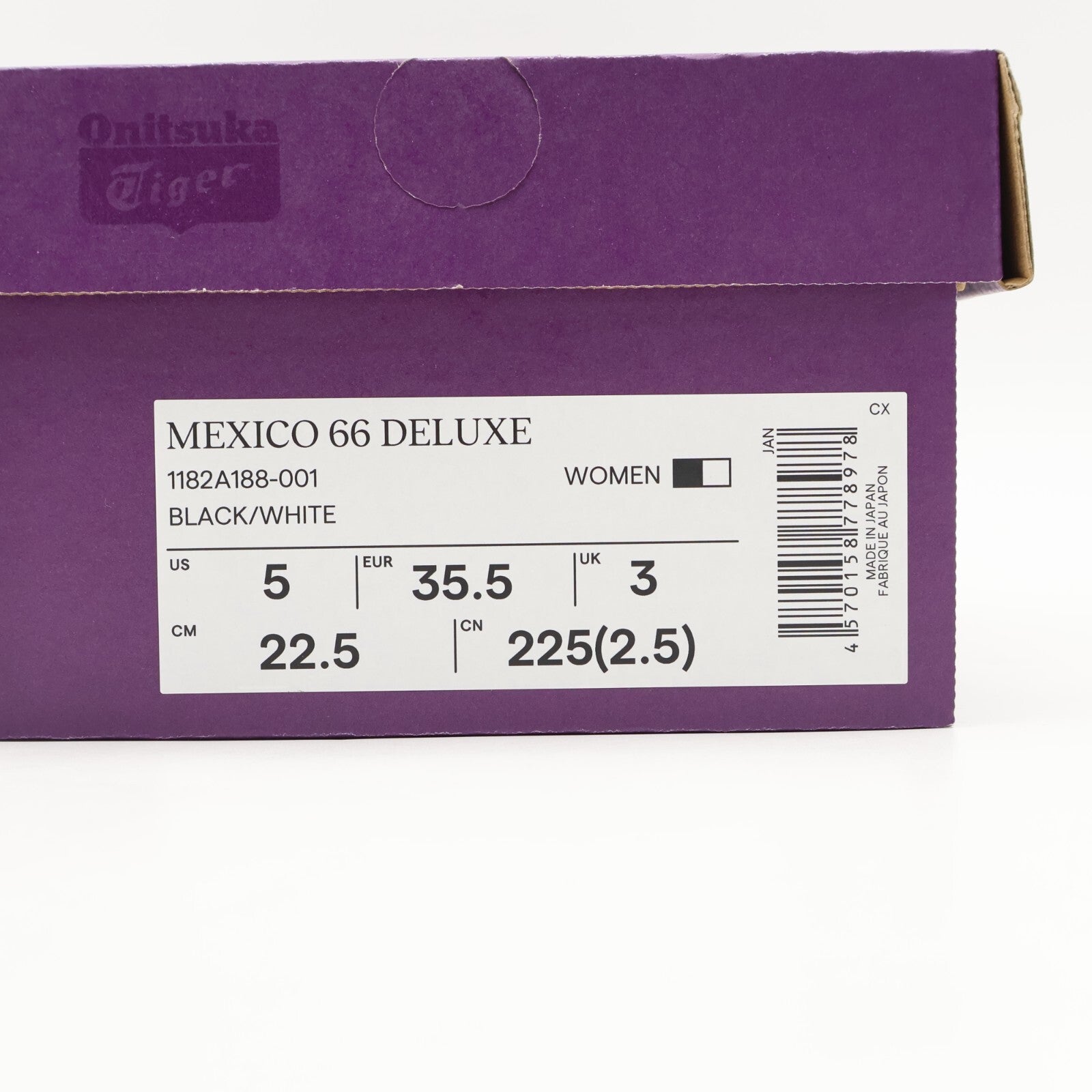 1182A188-001 Onitsuka Tiger NIPPON MADE Mexico 66 Deluxe Black White (Women's)