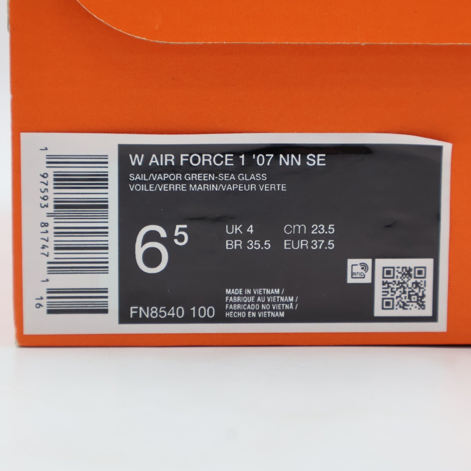 FN8540-100 Nike Air Force1 Low Next Nature SE Sail Sea Glass Volt (Women's)