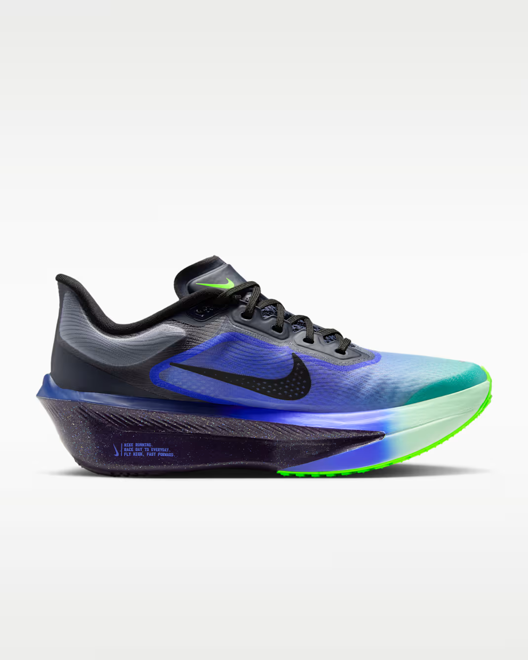 IO9566-400 Nike Zoom Fly 6 Dark Obsidian Racer Blue Emerald Rise Black (Women's)