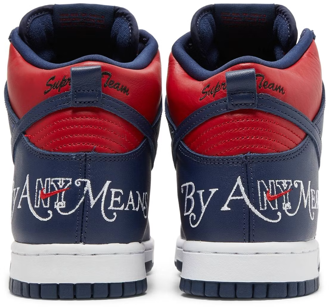 DN3741-600 Supreme Ã Nike SB Dunk High By Any Means "Red/Navy-White" (Men's)