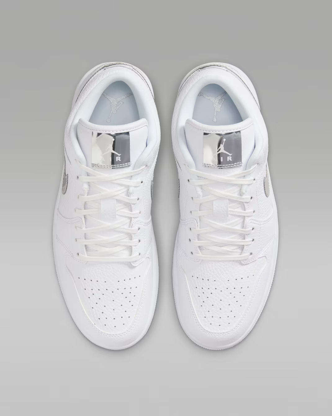 IQ9381-100 Nike Women's Air Jordan 1 Low "White/Metallic Silver"