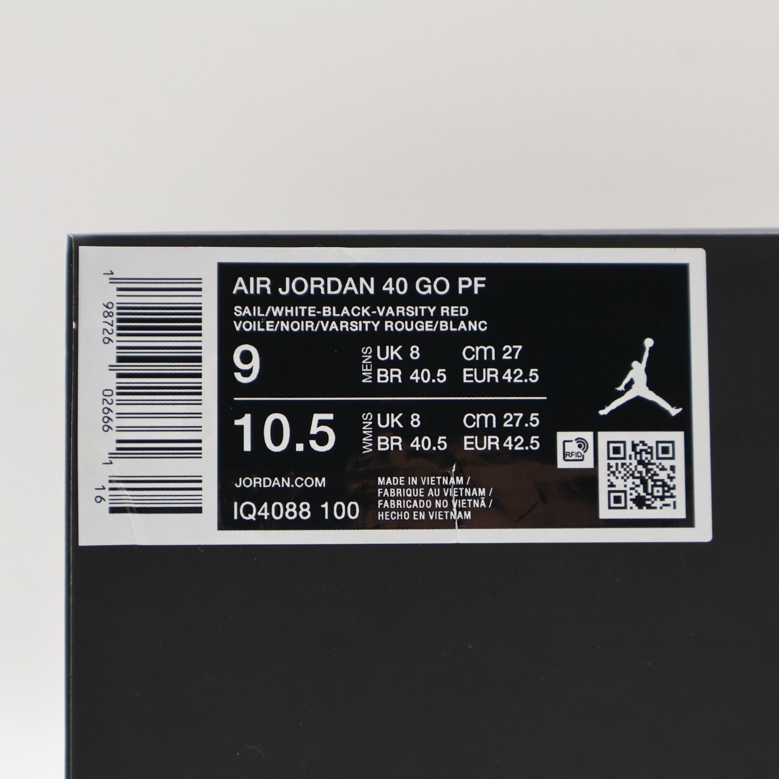 IQ4088-100 Nike Air Jordan 40 GO PF Chicago Sail Varsity Red White Black (Men's)