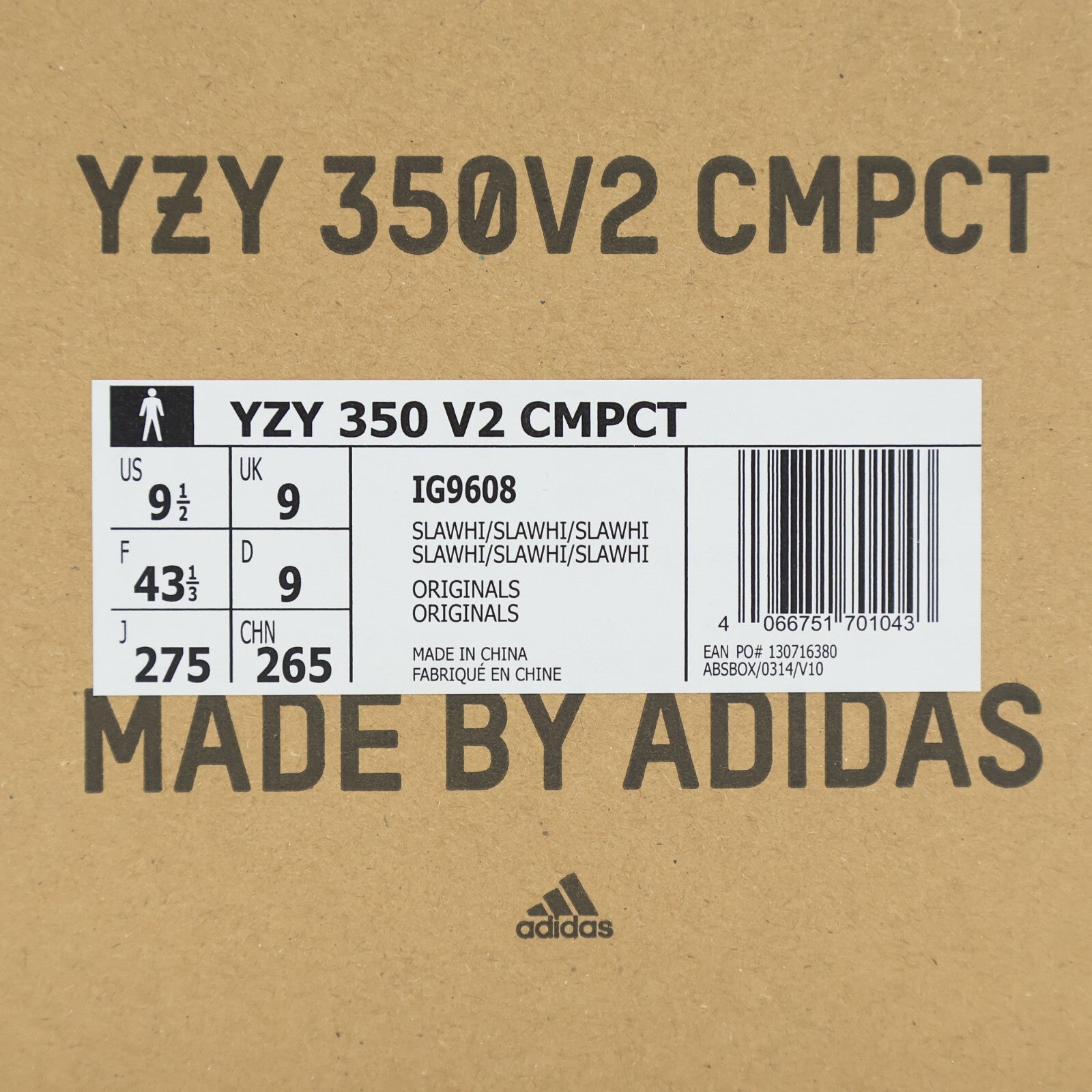 IG9608 adidas Yeezy Boost 350 V2 CMPCT Slate White Panda (Men's)