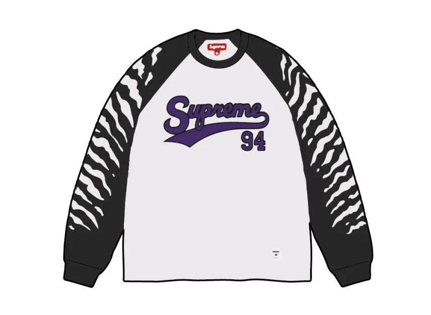 Supreme Tiger Raglan L/S Top "White"