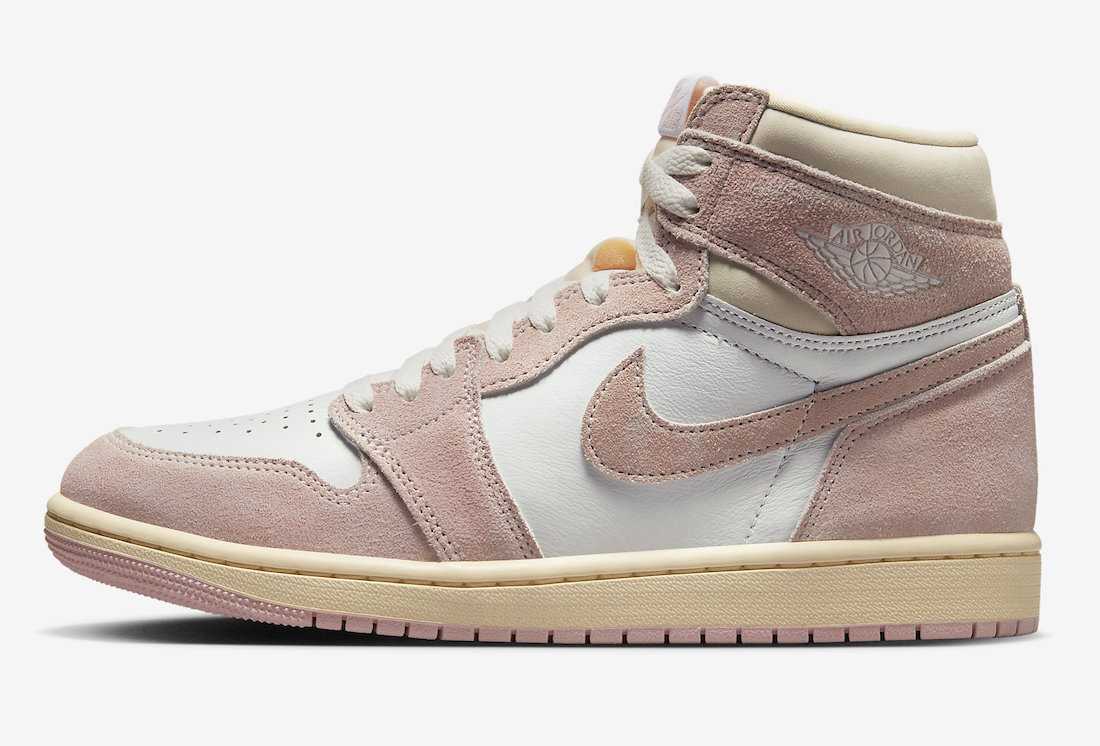 FD2596-600 Nike WMNS Air Jordan 1 Retro High OG Washed Pink Beige White Ivory