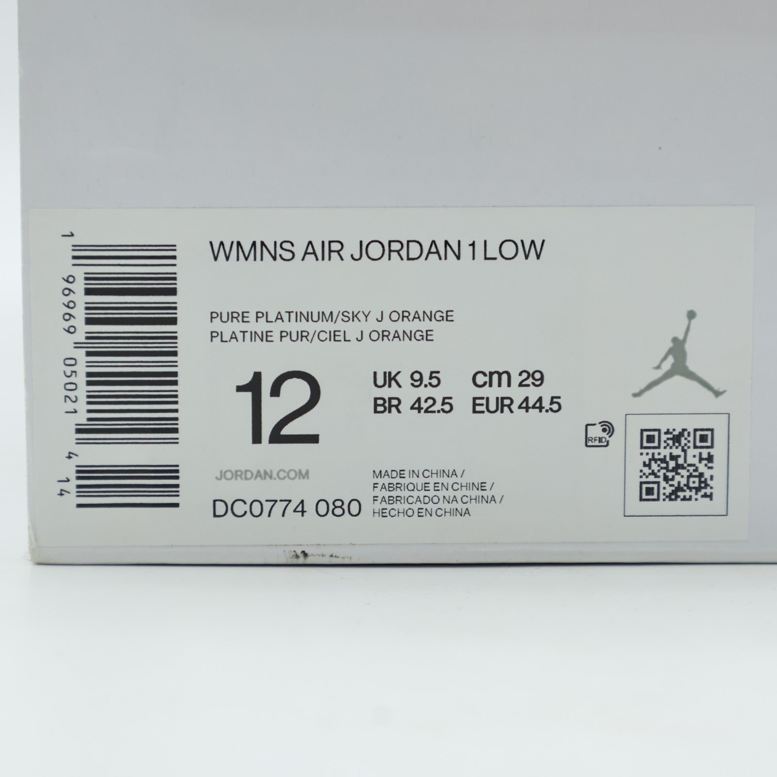 Size 12 - DC0774-080 NikeAir Jordan 1 Low Sky J Orange (Women's)