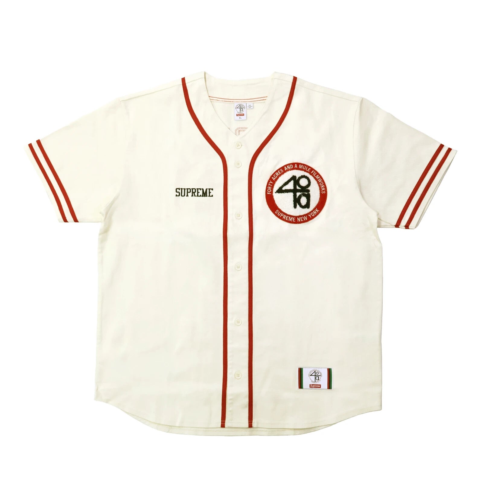 Supreme 40 Acres Twill Baseball Jersey Natural