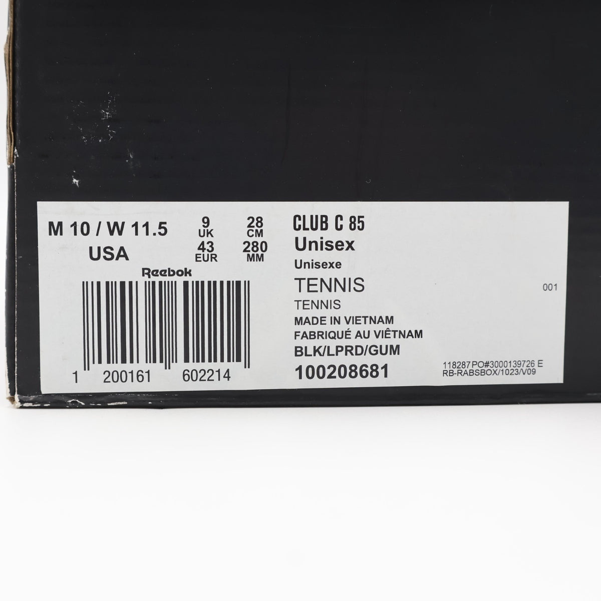 100208681 Wacko Maria Reebok Club C 85 Black (Men's)