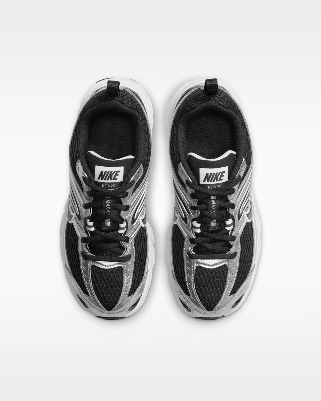 IQ9430-007 Nike GS Air Max Moto 2K "Black/Metallic Silver"