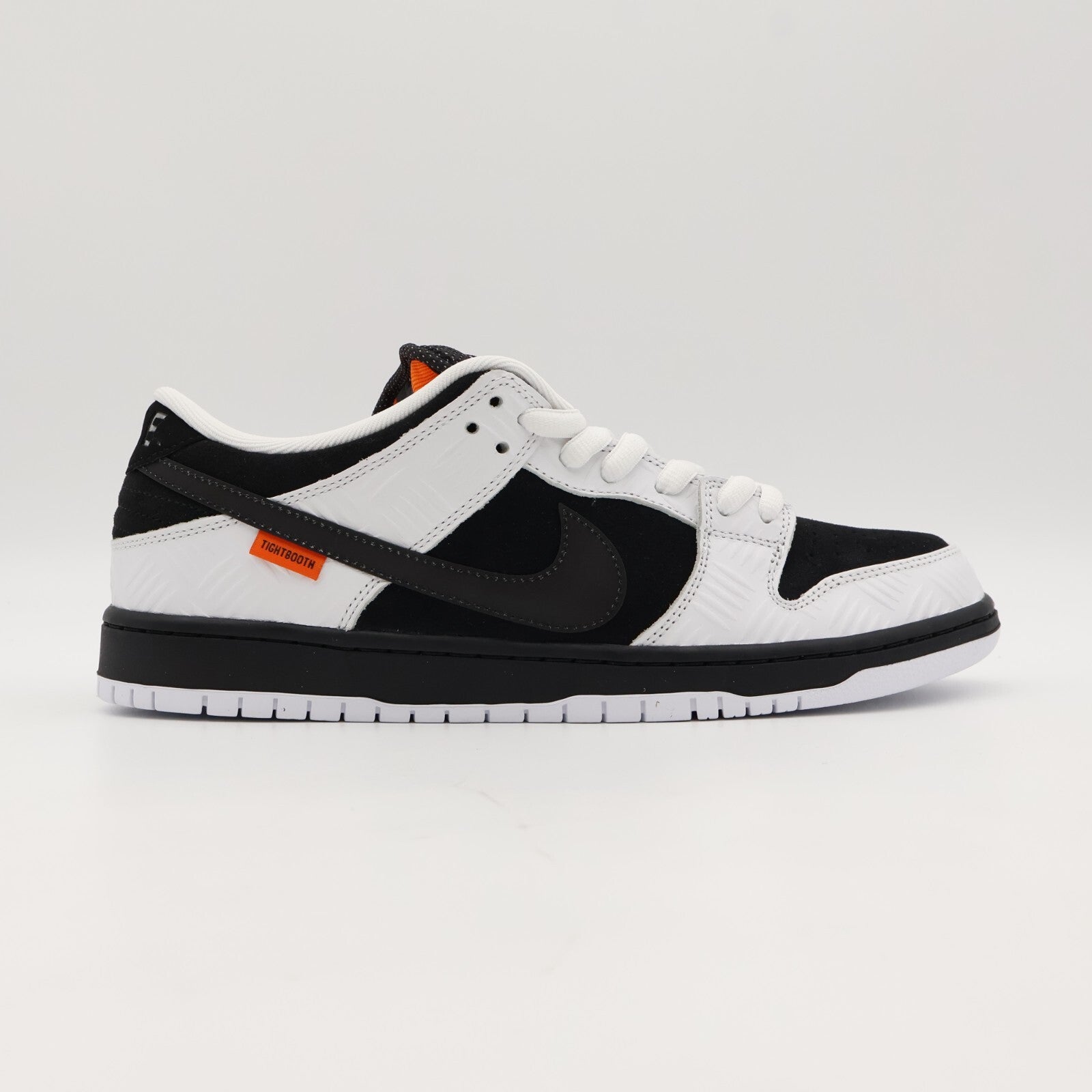 FD2629-100 TIGHTBOOTH Nike SB Dunk Low Pro QS Black White Safety Orange (Men's)