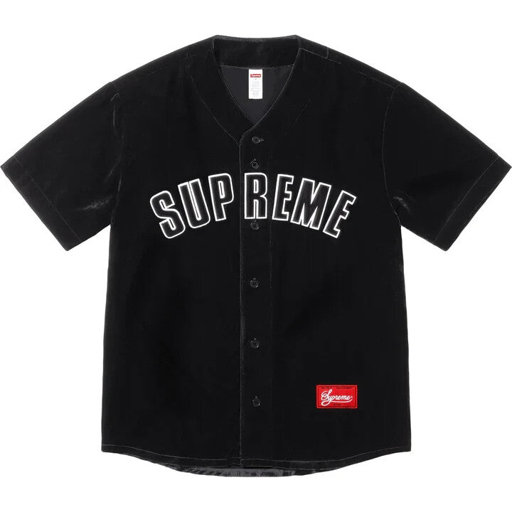 Supreme Velvet Baseball Jersey Black