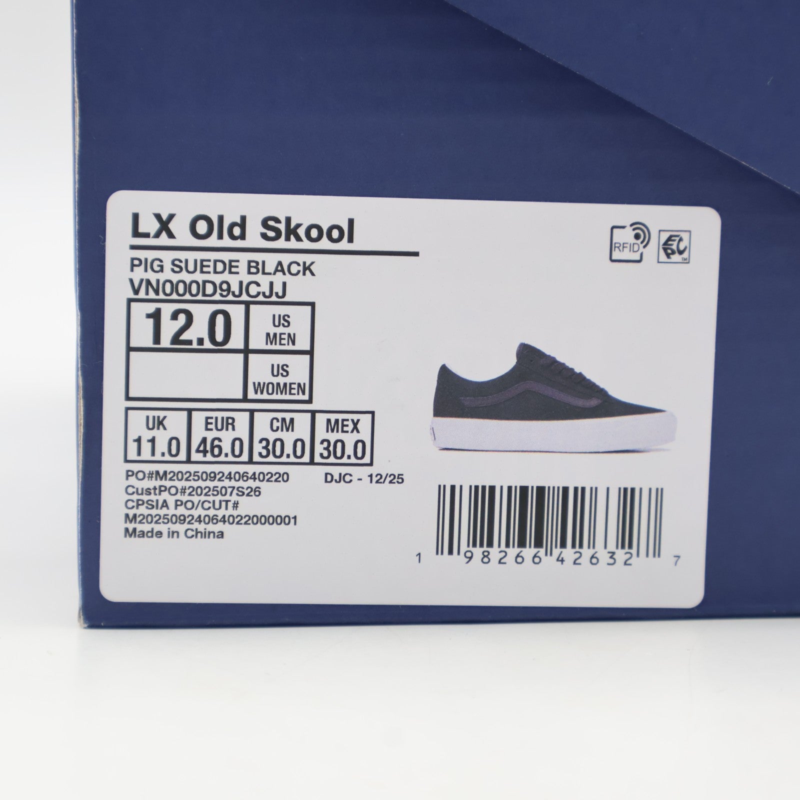 VN000D9JCJJ Vans PREMIUM OLD SKOOL PIG SUEDE BLACK (Men's)