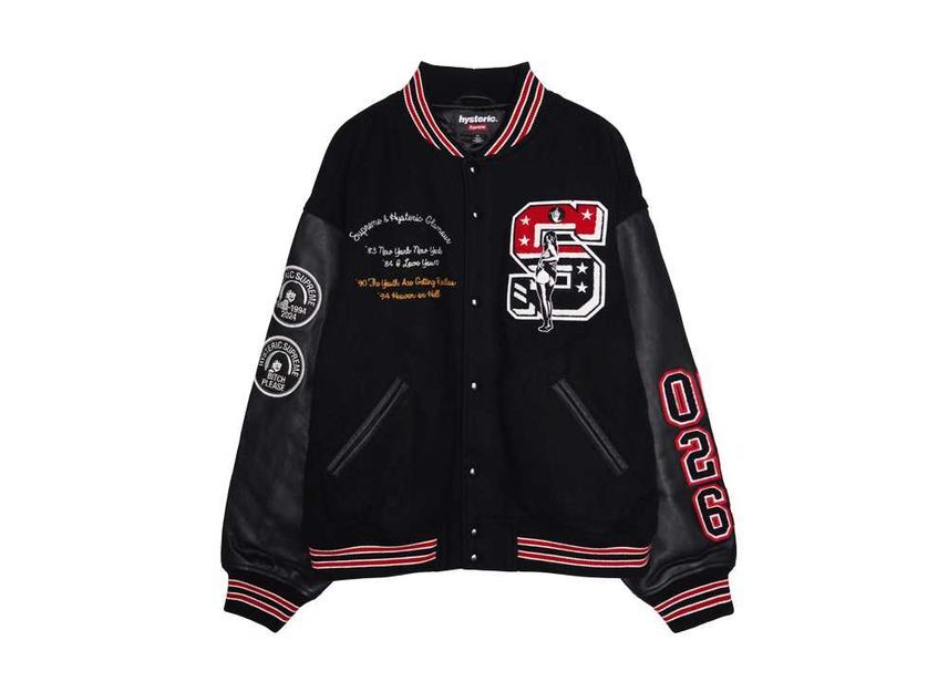 Supreme HYSTERIC GLAMOUR Varsity Jacket Black