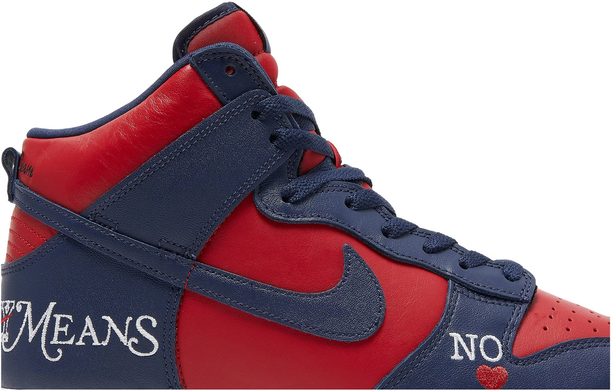 DN3741-600 Supreme Ã Nike SB Dunk High By Any Means "Red/Navy-White" (Men's)