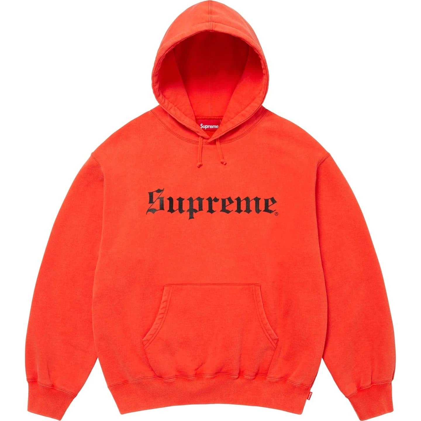 Supreme Washed Old English Hooded Sweatshirt Orange