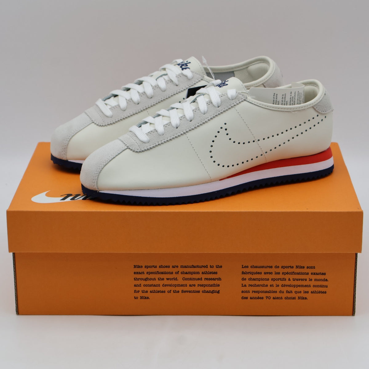 HQ1841-101 Nike Cortez Leather Sail White Light Crimson Midnight Navy (Women's)