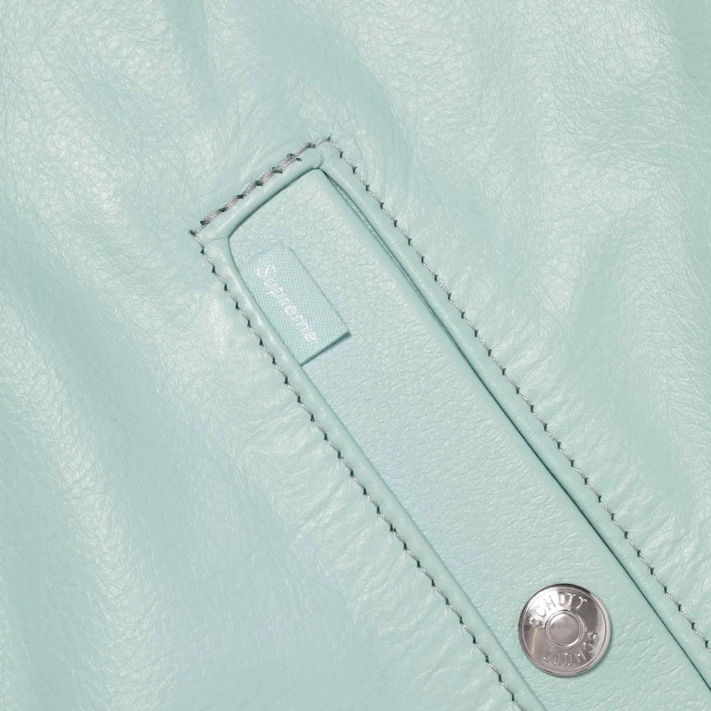 Supreme x Schott Shearling Collar Bomber Jacket Light Blue