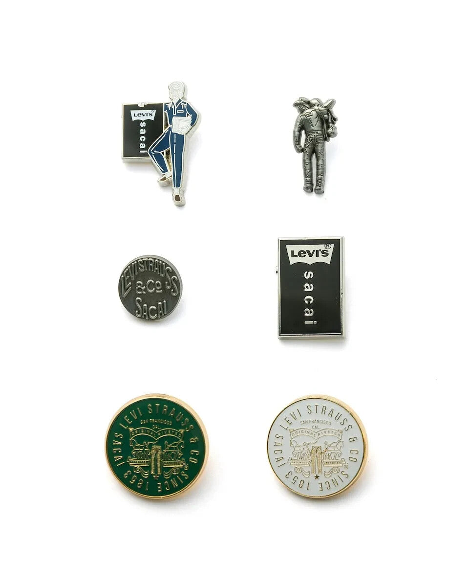 sacai LEVI'S Pins (Set of 6) Silver