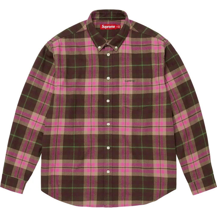 Supreme Plaid Flannel Shirt Brown