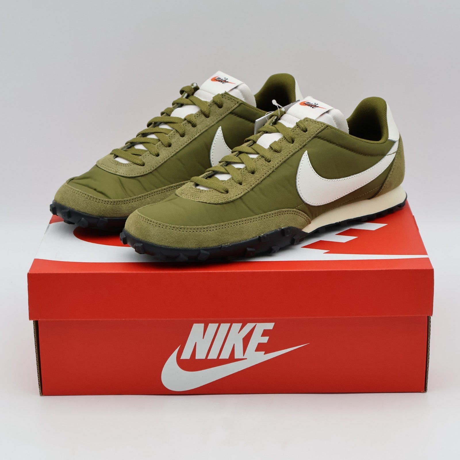 IM8658-300 Nike Waffle Racer Olive Flak Sail Coconut Milk Black (Men's)