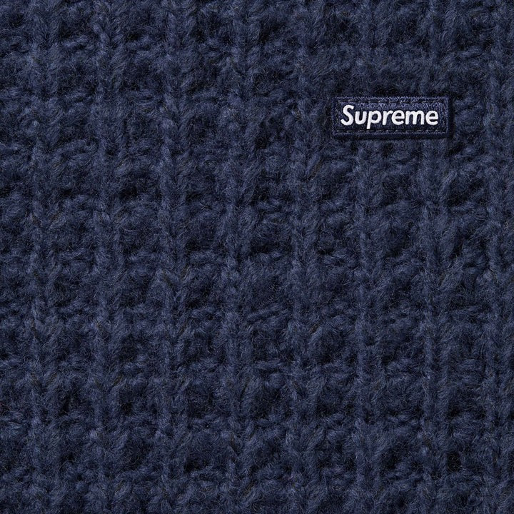 Supreme Small Box Waffle Sweater Navy