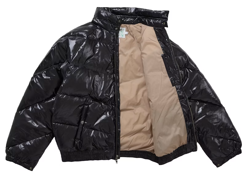 Supreme x Schott Glossy Lightweight Down Puffer Jacket Black