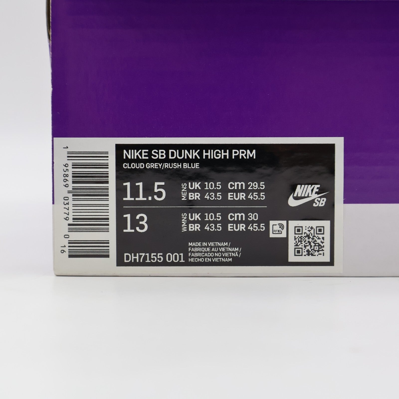 DH7155-001 Nike Dunk High SB New York Mets Rush Blue Orange Cloud Gray (Men's)