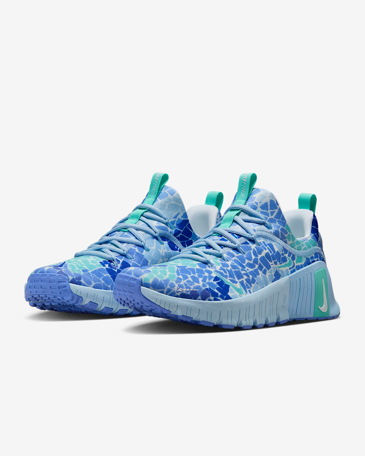 IB6902-400 Nike Free Metcon 6 AMP Ice Blue Royal Pulse Racer Blue White (Women's