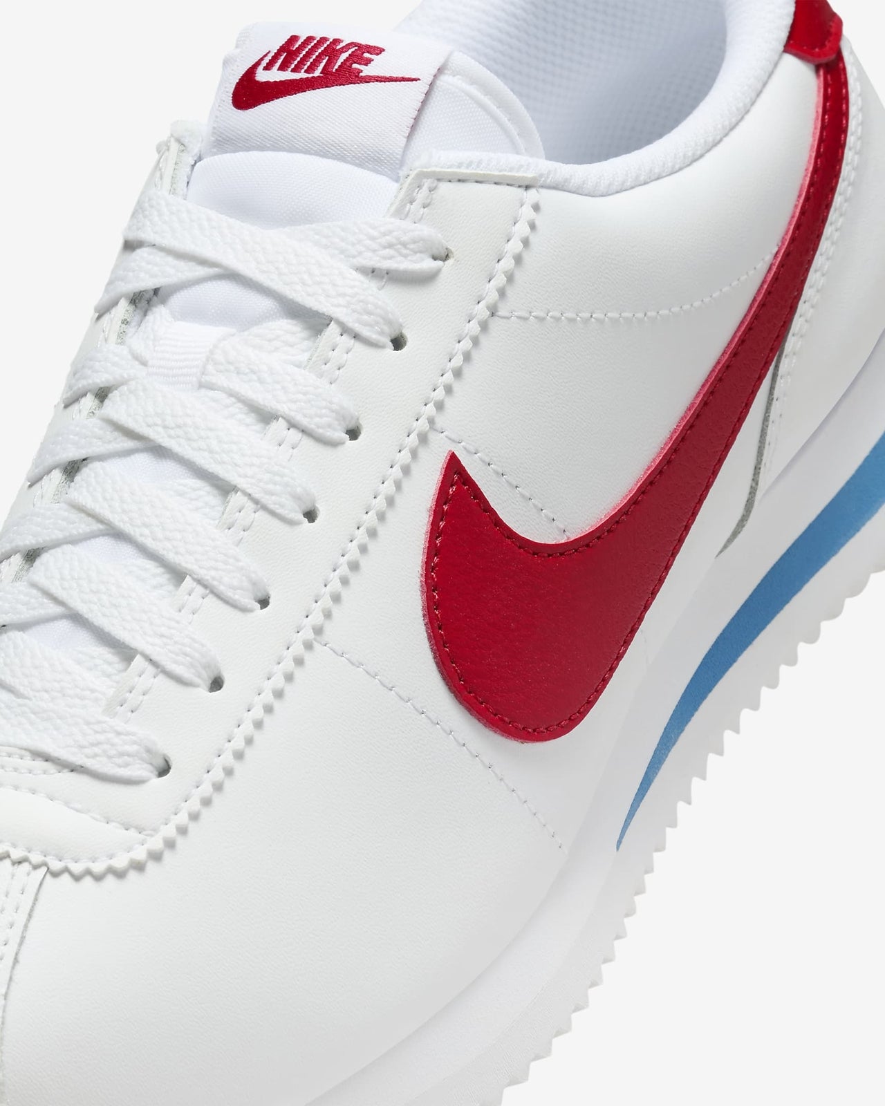 DN1791-108 Nike Cortez Leather White Varsity Blue Varsity Red (Women's)