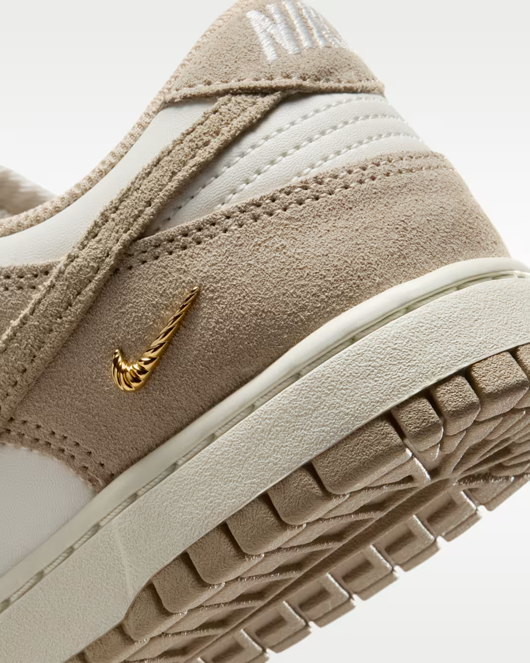 IO4244-101 Nike Dunk Low Sail Metallic Gold Linen (Women's)