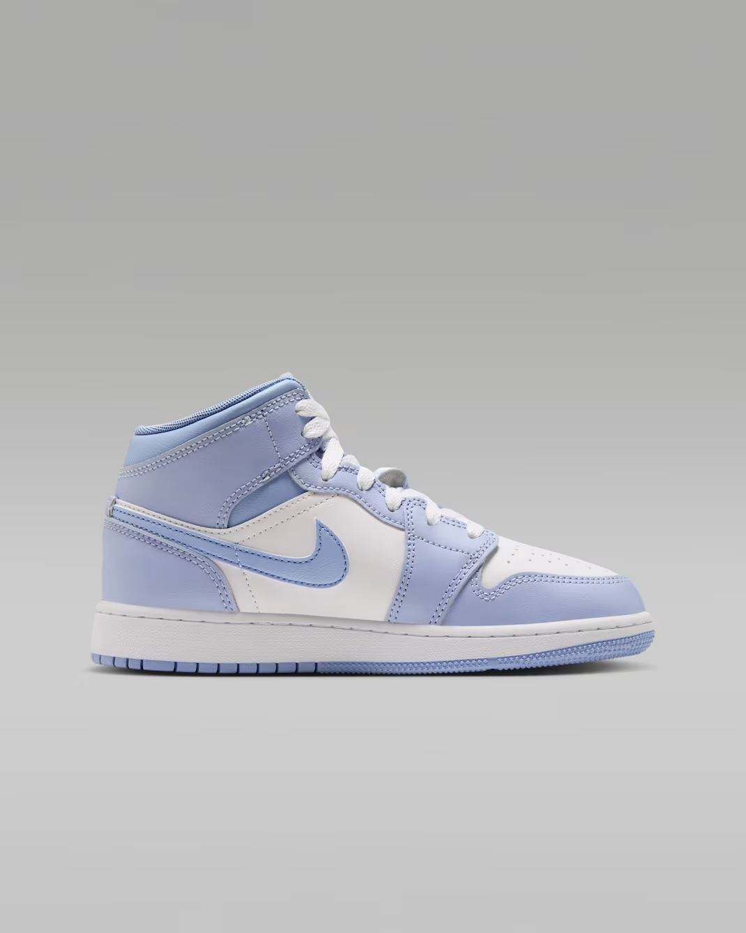 DQ8423-407 Nike GS Air Jordan 1 Mid "Hydrogen Blue/Aluminum"