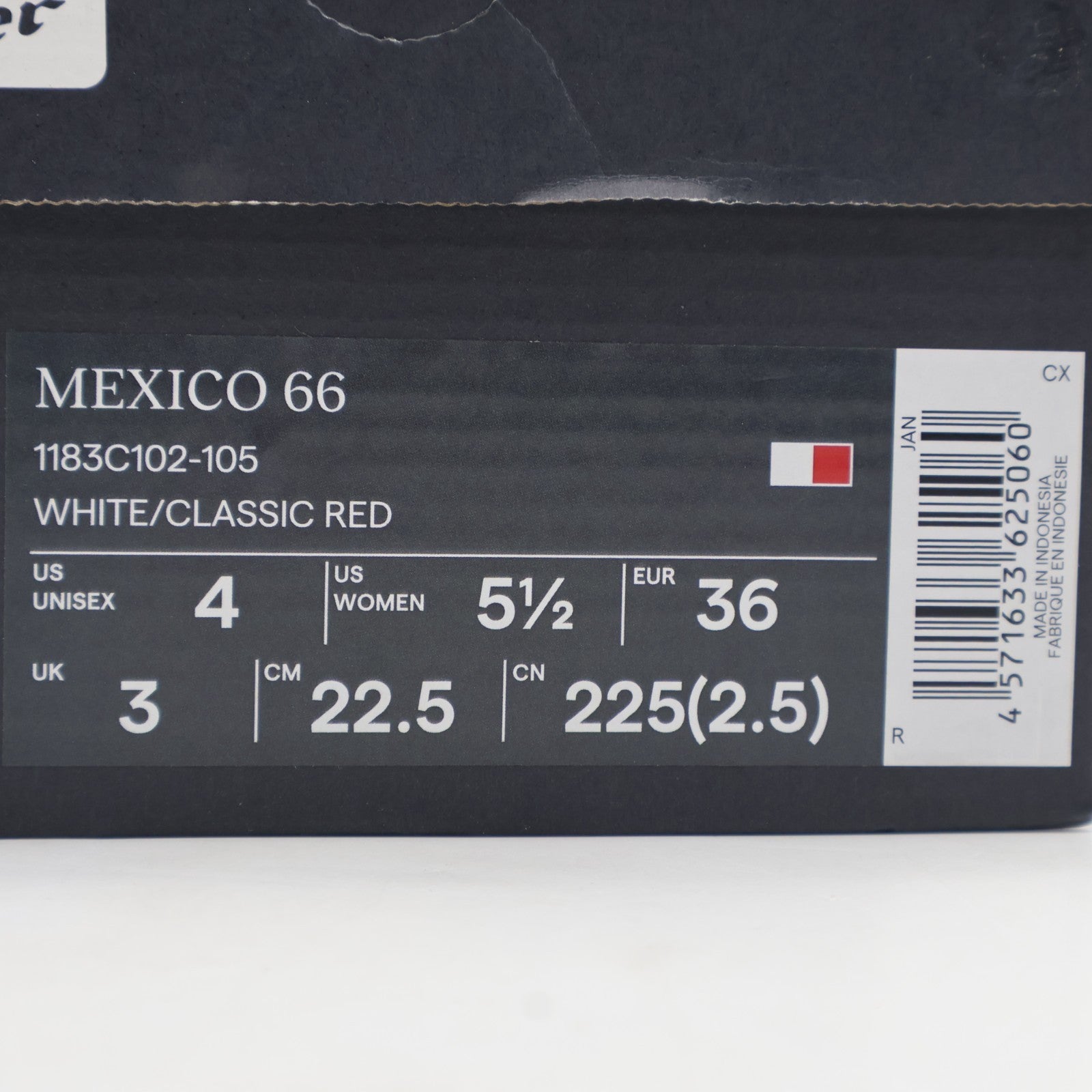 1183C102-105 Onitsuka Tiger MEXICO 66 WHITE CLASSIC RED (Men's)