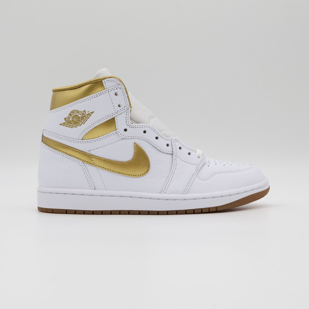FD2596-107 Nike Air Jordan 1 Retro High OG White and Gold (Women's)