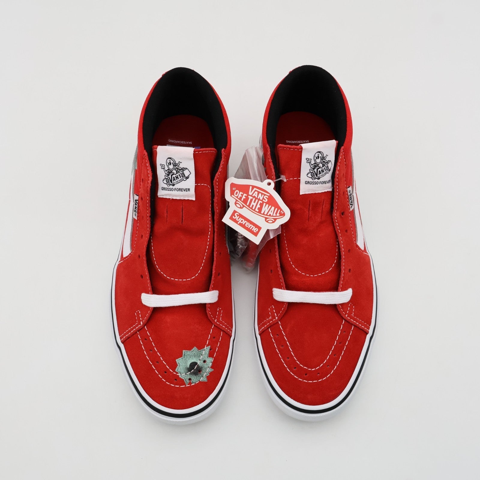 VN0A5KS1RED Nate Lowman Supreme Vans Skate Grosso Mid Bullet Hole Red (Men's)
