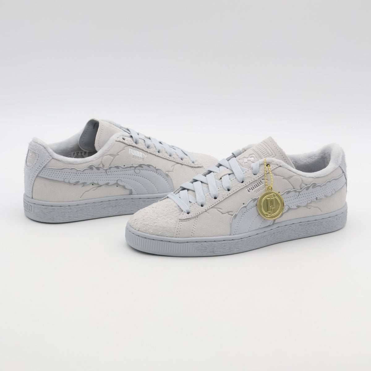 396524-01 ONE PIECE Puma Suede Luffy Gear 5 Feather Gray Platinum Gray (Men's)