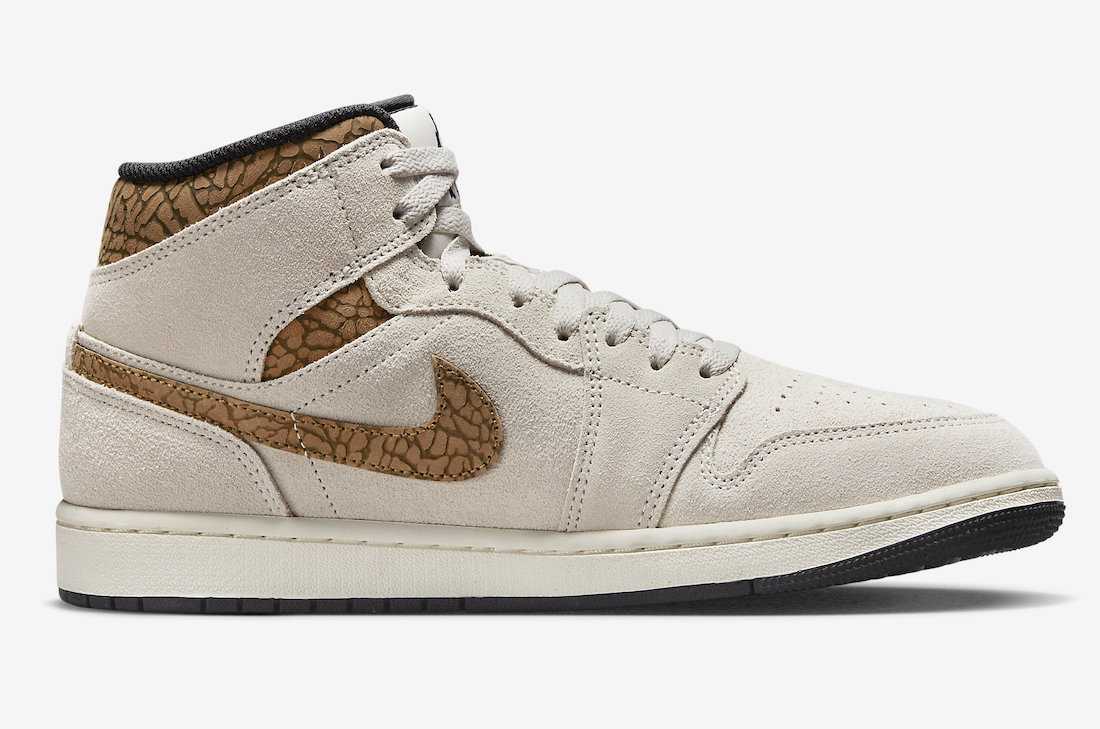 DZ4129-102 Nike Air Jordan 1 Mid SE Brown Elephant (Men's)
