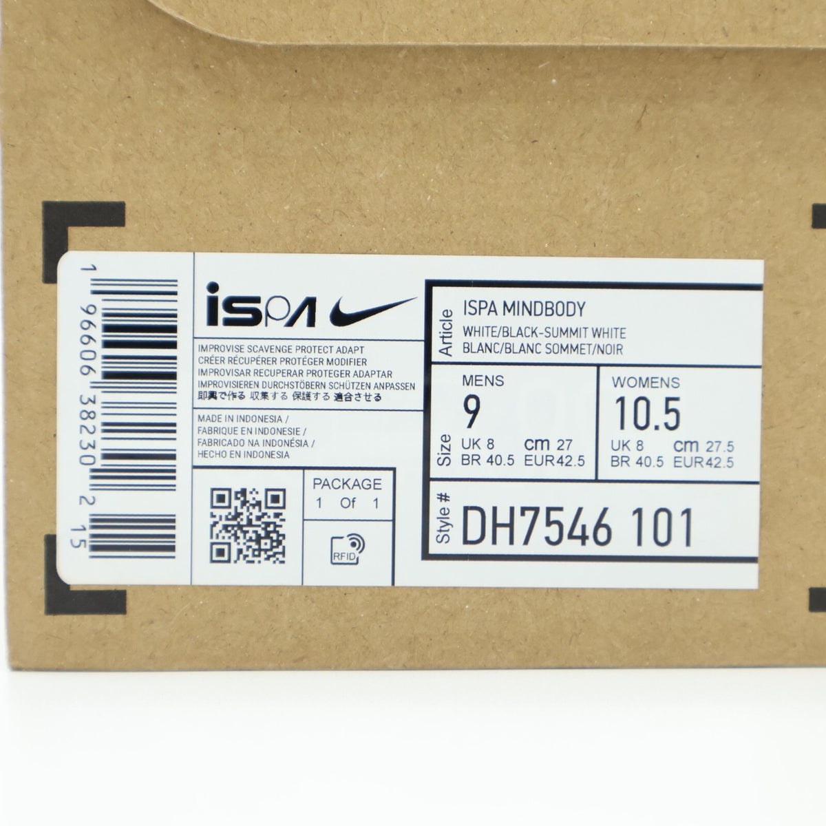 DH7546-101 Nike ISPA Mindbody Black and White (Men's)