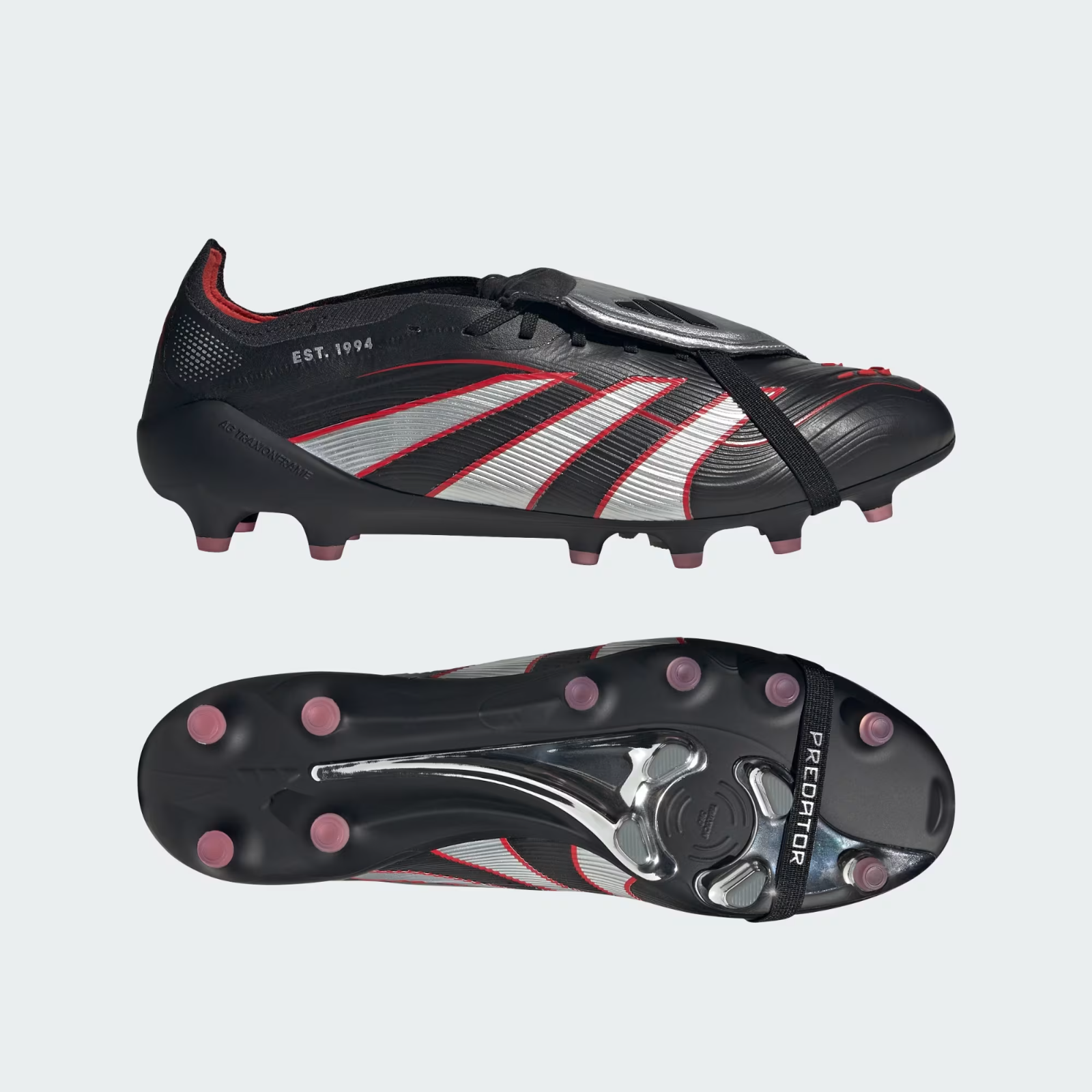 HQ2275 adidas Predator Elite BSR FT Core Black Silver Metallic Vivid Red (Men's)