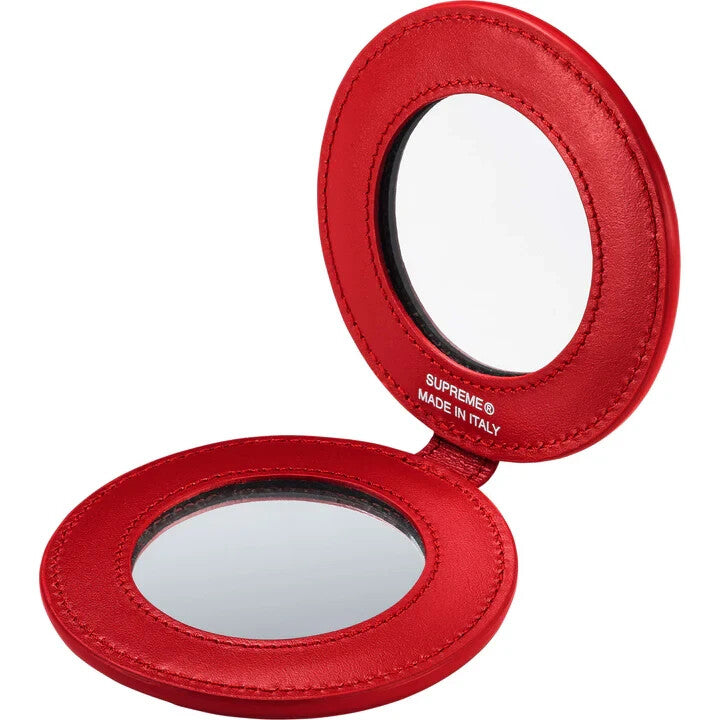 Supreme Leather Pocket Mirror Red