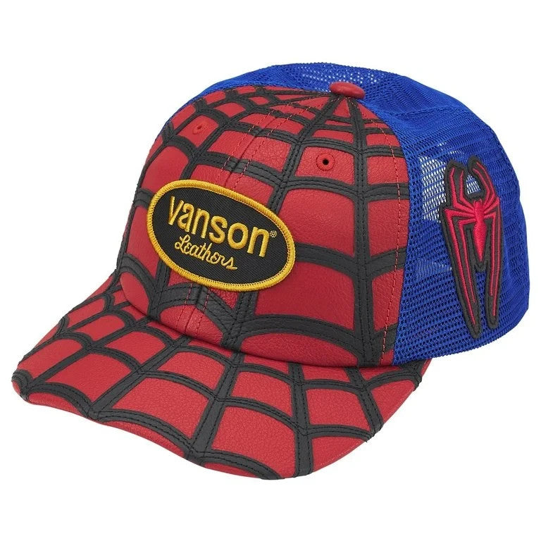 Supreme x Vanson Leathers Spider-Man Mesh Back 6-Panel Red