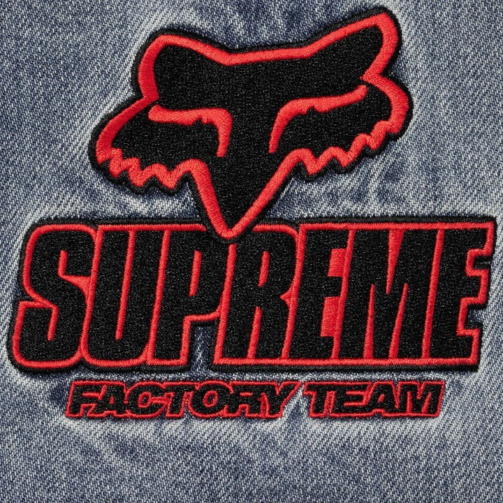 Supreme Fox Racing Hooded Work Jacket Denim