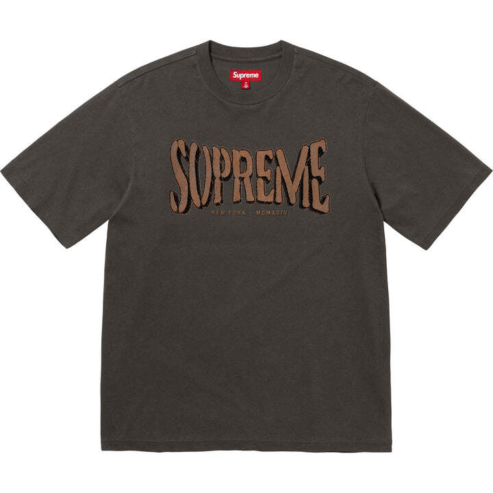 Supreme Flocked Washed S/S Top Black