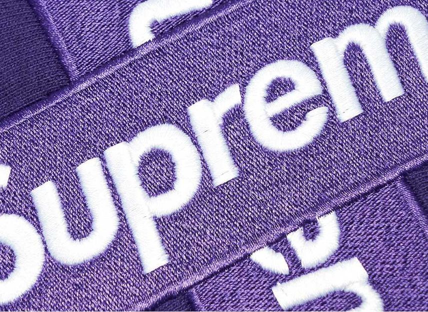 Supreme Cross Box Logo Hooded Sweatshirt Purple