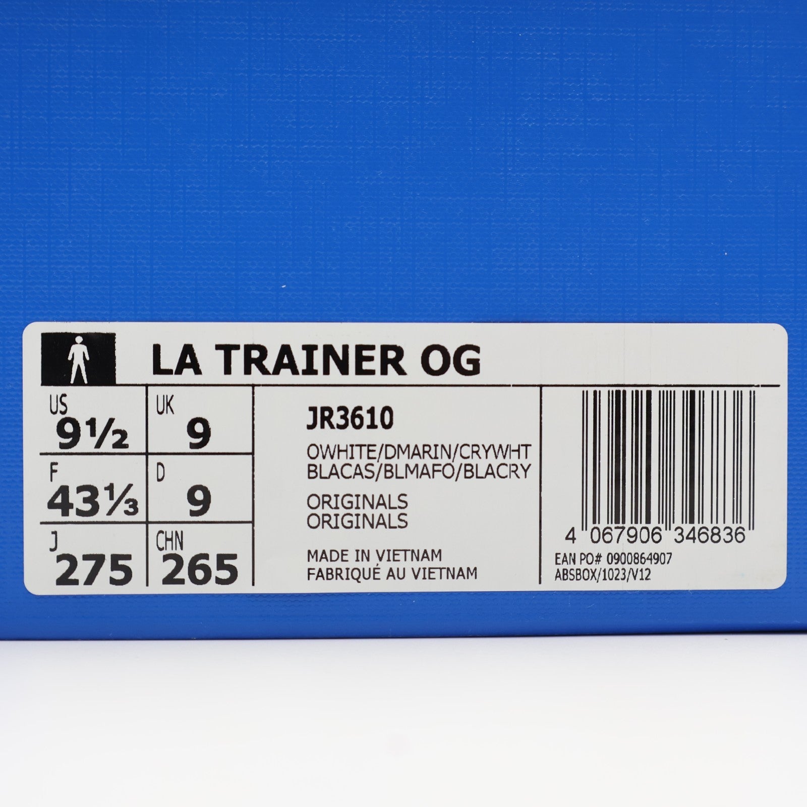JR3610 adidas Originals LA Trainer OG Off White Dark Marine Crystal White (Men's